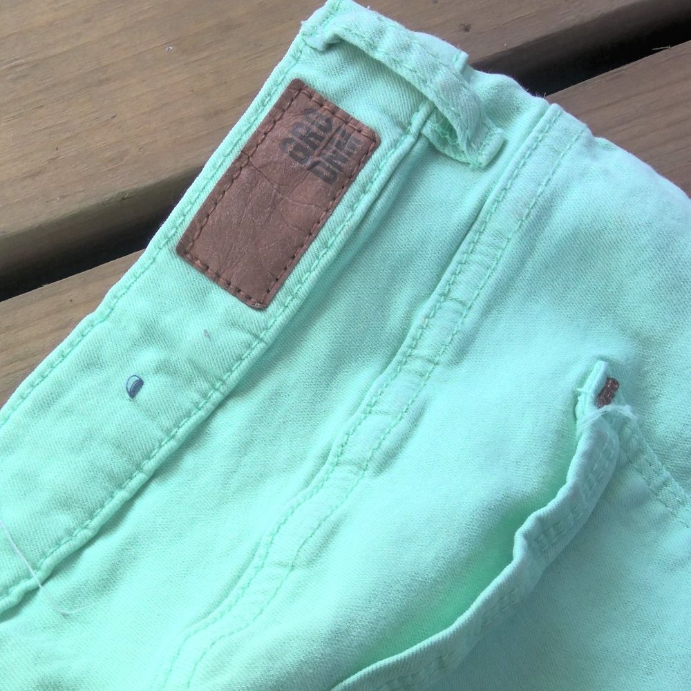 Mint Green Garage Stretch Skinny Jeans